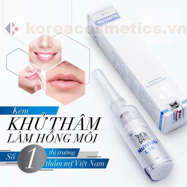 kem trị thâm môi nuwhite | kem làm hồng môi l1a v1