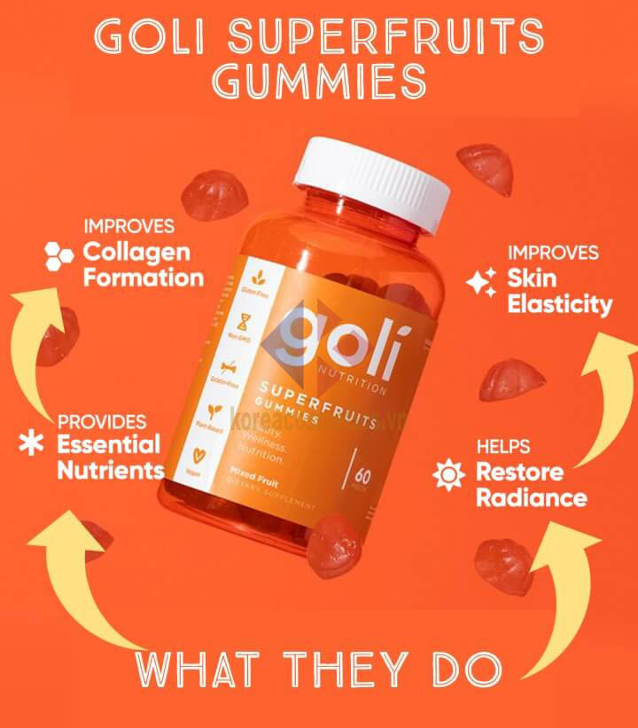 kẹo goli cam | kẹo goli trái cây Superfruits Gummies