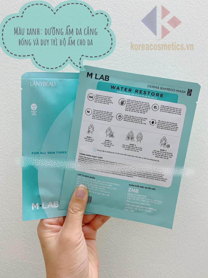 mặt nạ MLAB xanh water restore | mặt nạ cấp ẩm mlab