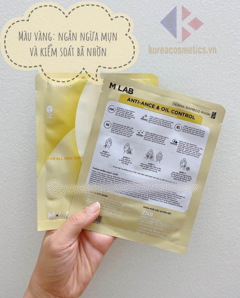 mặt nạ vàng mlab anti-ane & oil control | mặt nạ trị mụn MLAB
