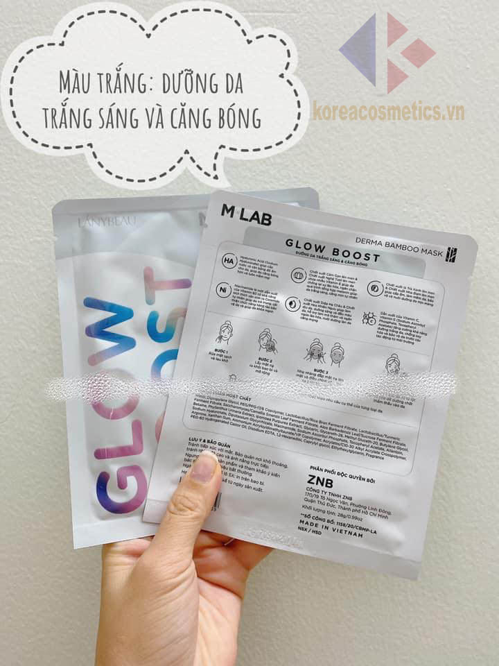 mặt nạ mlab trắng glow boost | mặt nạ dưỡng trắng MLAB
