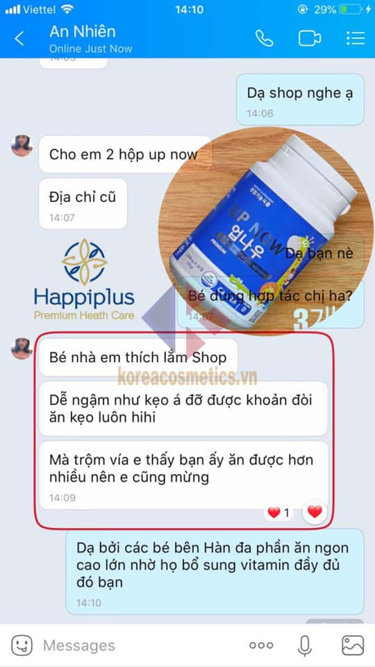 review vitamin up now hàn quốc