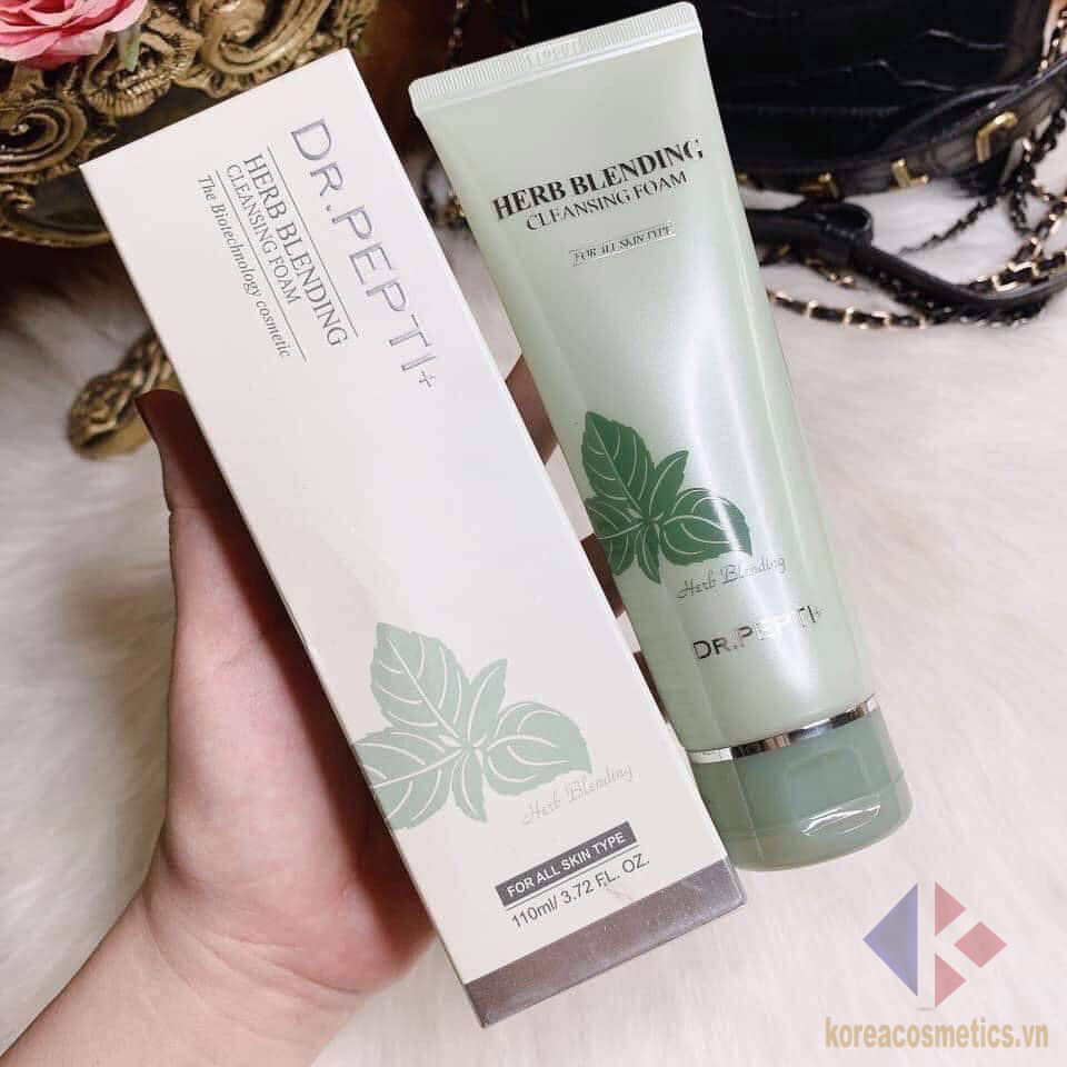 sữa rửa mặt bạc hà | dr pepti herb blending cleansing foam
