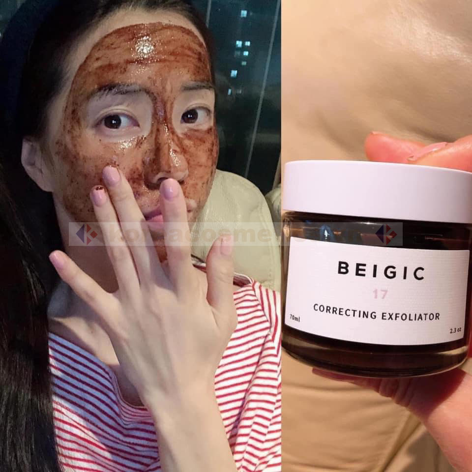 review tẩy tế bào chết cafe beigic | beigic corrective exfoliator