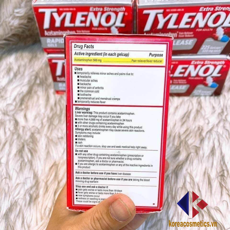 tác dụng phụ của tylenol